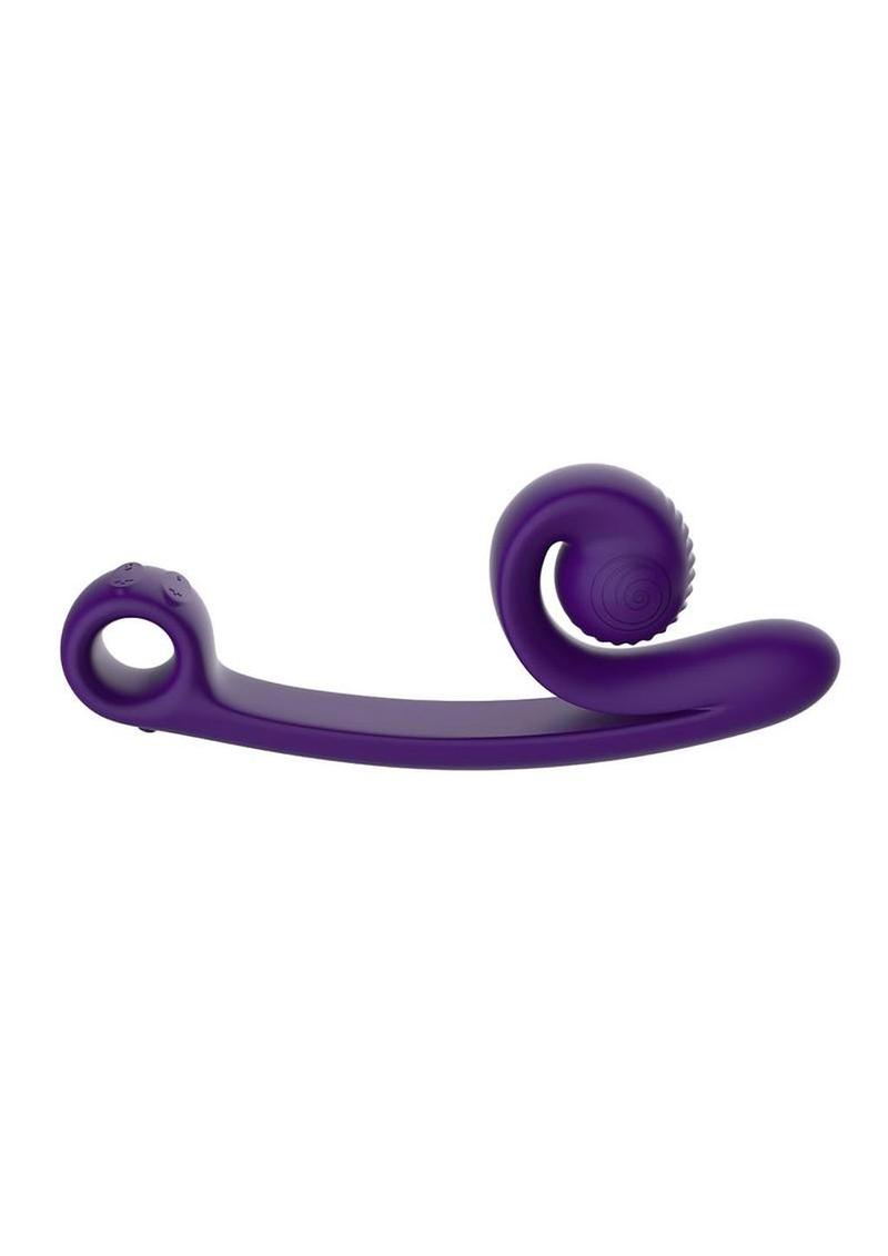 SVibe Snail CURVE Rechargeable Silicone Vibrator with Clitoral Stimulator - Purple