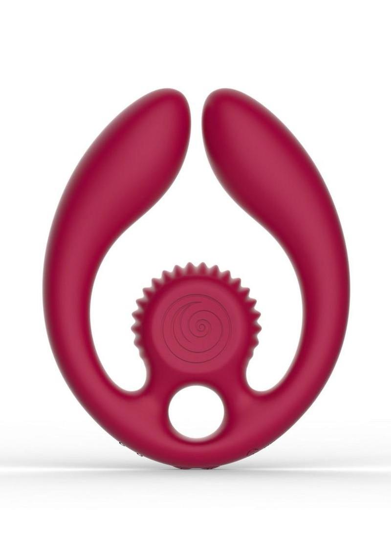 SVibe Snail GIZI Duo Rechargeable Silicone Couples Stimulator with Remote - Burgundy