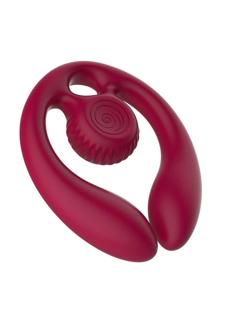 SVibe Snail GIZI Duo Rechargeable Silicone Couples Stimulator with Remote - Burgundy