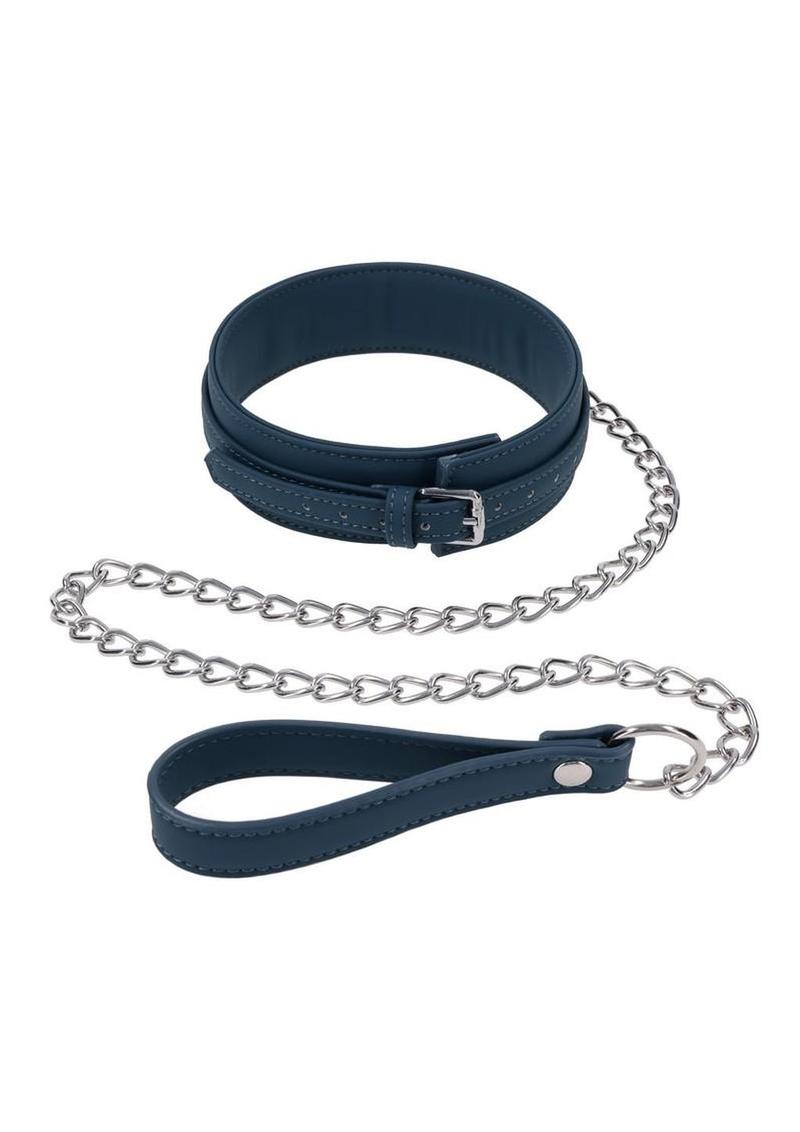 Signature Twilight Tease Collar & Leash - Blue/Silver