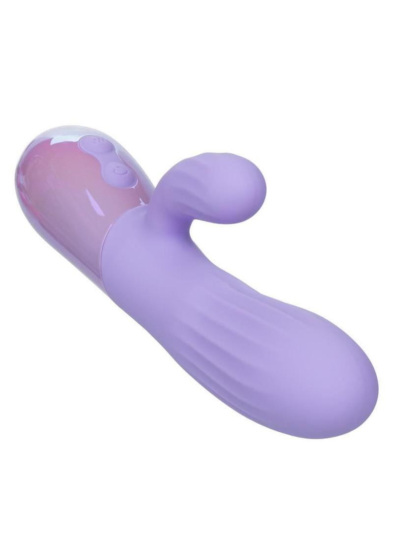 Aura Rotating Ripple Rechargeable Silicone Dual Massager - Purple