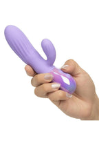 Aura Rotating Ripple Rechargeable Silicone Dual Massager - Purple