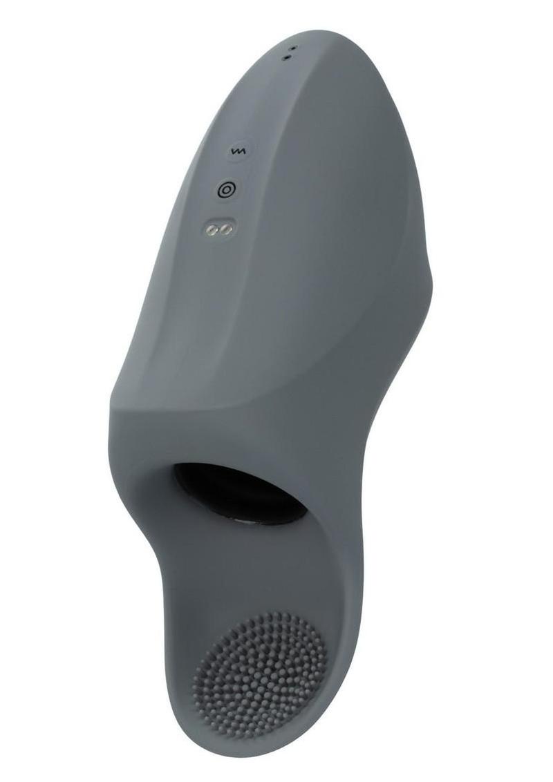Milk Master Rechargeable Silicone Squeeze & Please Masturbator - Gray