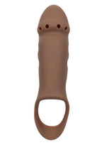 Performance Maxx Rechargeable Silicone Stud Dildo 7.5in - Caramel