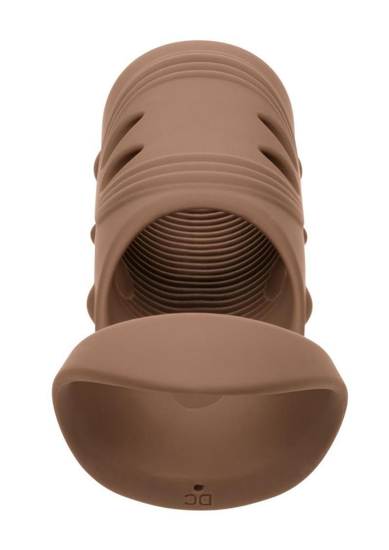 Performance Maxx Rechargeable Silicone Open-Ended Sleeve - Caramel