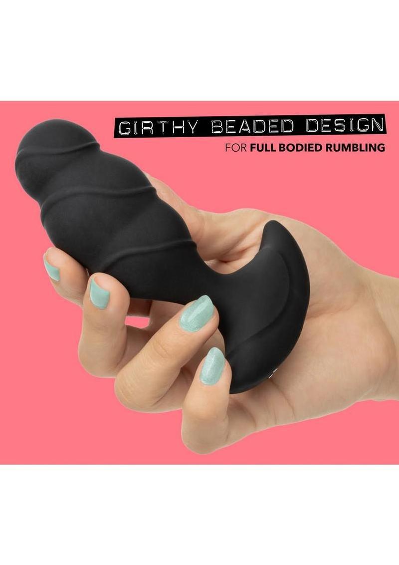 Rock Bottom Rumbling Mega Beaded Rechargeable Silicone Probe - Black