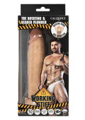 Working Stiff Rotating & Beaded Plumber Rechargeable Vibrating Dildo - Vanilla