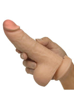 Working Stiff Rotating & Beaded Plumber Rechargeable Vibrating Dildo - Vanilla