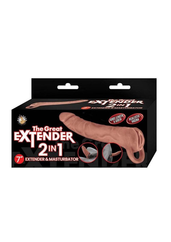 The Great Extender 2-in-1 Extender & Masturbator 7in - Caramel