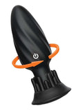 Butts Up Rotating Spiral Rechargeable Silicone Plug - Black