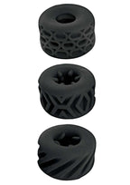 Super Stretchy Stroker Silicone Cock Rings (3 Piece) - Black