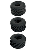 Super Stretchy Stroker Silicone Cock Rings (3 Piece) - Black