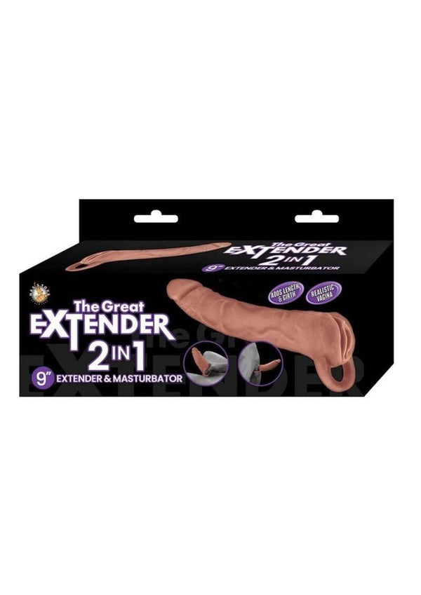 The Great Extender 2-in-1 Extender & Masturbator 9in - Caramel