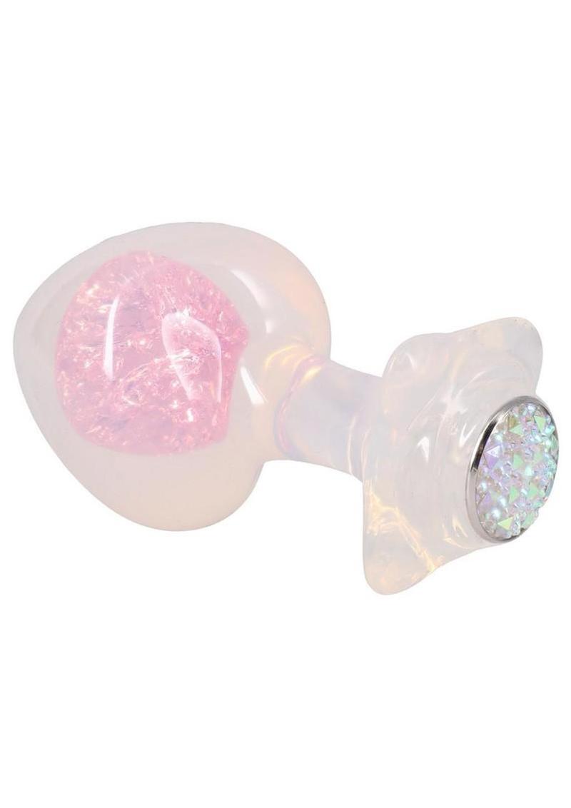 Booty Bling Jeweled Wearable Translucent Silicone Anal Plug - Large - Clear