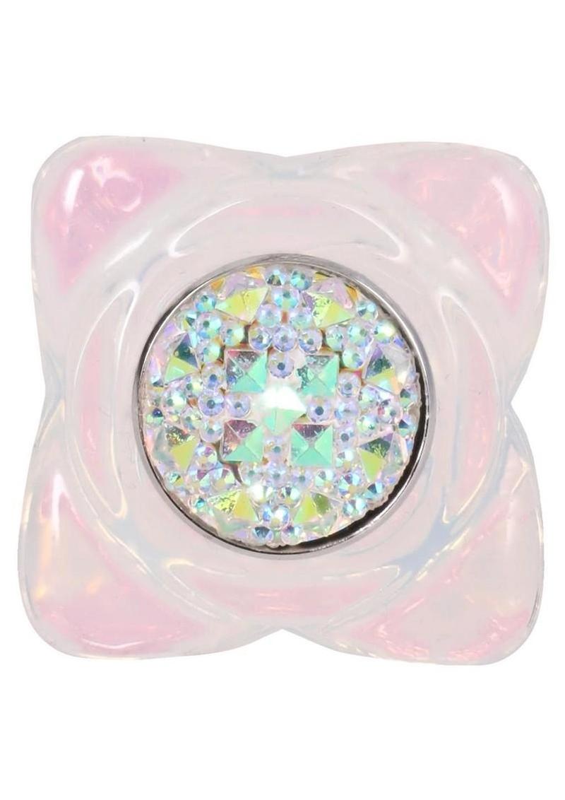 Booty Bling Jeweled Wearable Translucent Silicone Anal Plug - Large - Clear