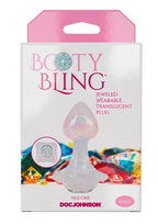 Booty Bling Jeweled Wearable Translucent Silicone Anal Plug - Small - Clear