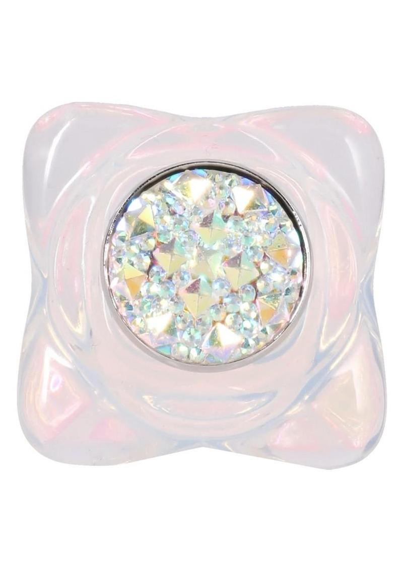 Booty Bling Jeweled Wearable Translucent Silicone Anal Plug - Small - Clear