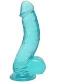 Crystal Jellies Curved Realistic Cock with Balls 7in - Teal
