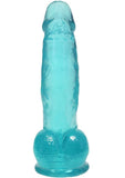 Crystal Jellies Curved Realistic Cock with Balls 7in - Teal