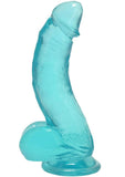 Crystal Jellies Curved Realistic Cock with Balls 7in - Teal