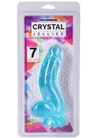 Crystal Jellies Curved Realistic Cock with Balls 7in - Teal