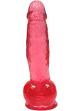 Crystal Jellies Curved Realistic Cock with Balls 7in - Pink