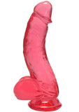 Crystal Jellies Curved Realistic Cock with Balls 7in - Pink
