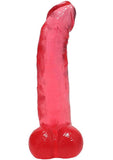 Crystal Jellies Curved Realistic Cock with Balls 8in - Pink