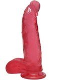Crystal Jellies Curved Realistic Cock with Balls 8in - Pink
