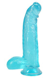 Crystal Jellies Curved Realistic Cock with Balls 8in - Teal