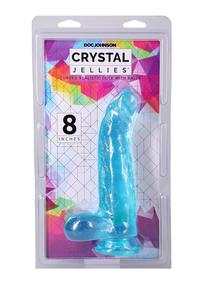 Crystal Jellies Curved Realistic Cock with Balls 8in - Teal