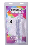Crystal Jellies Curved Realistic Cock with Balls 8in - Clear