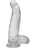 Crystal Jellies Curved Realistic Cock with Balls 8in - Clear