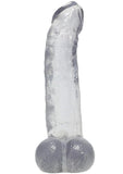 Crystal Jellies Curved Realistic Cock with Balls 8in - Clear