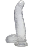 Crystal Jellies Curved Realistic Cock with Balls 8in - Clear