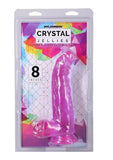 Crystal Jellies Curved Realistic Cock with Balls 8in - Purple