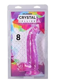 Crystal Jellies Curved Realistic Cock with Balls 8in - Purple