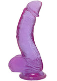 Crystal Jellies Curved Realistic Cock with Balls 7in - Purple