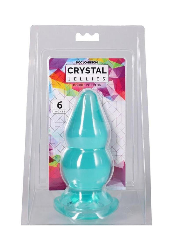 Crystal Jellies Double Pop Plug 6in - Teal