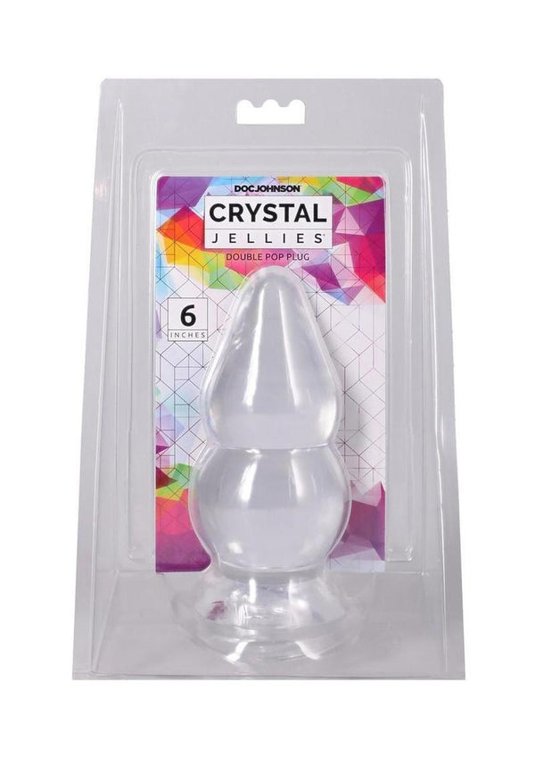 Crystal Jellies Double Pop Plug 6in - Clear