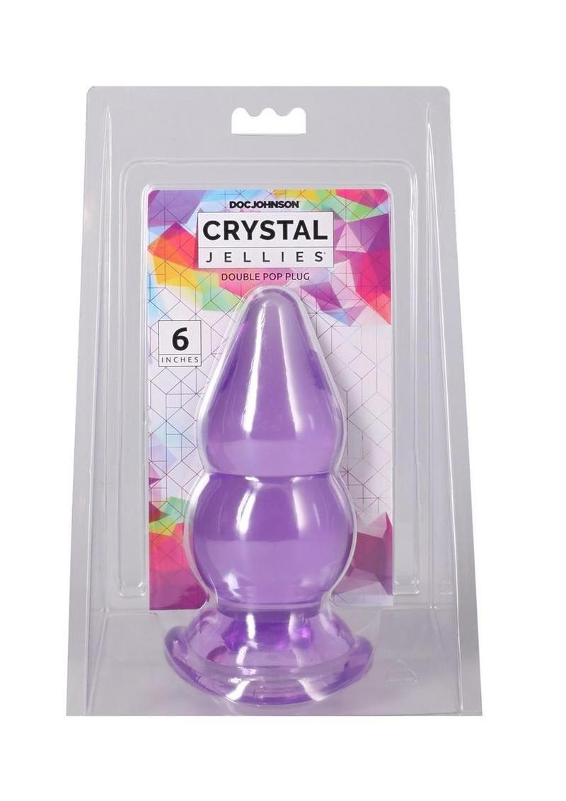 Crystal Jellies Double Pop Plug 6in - Purple