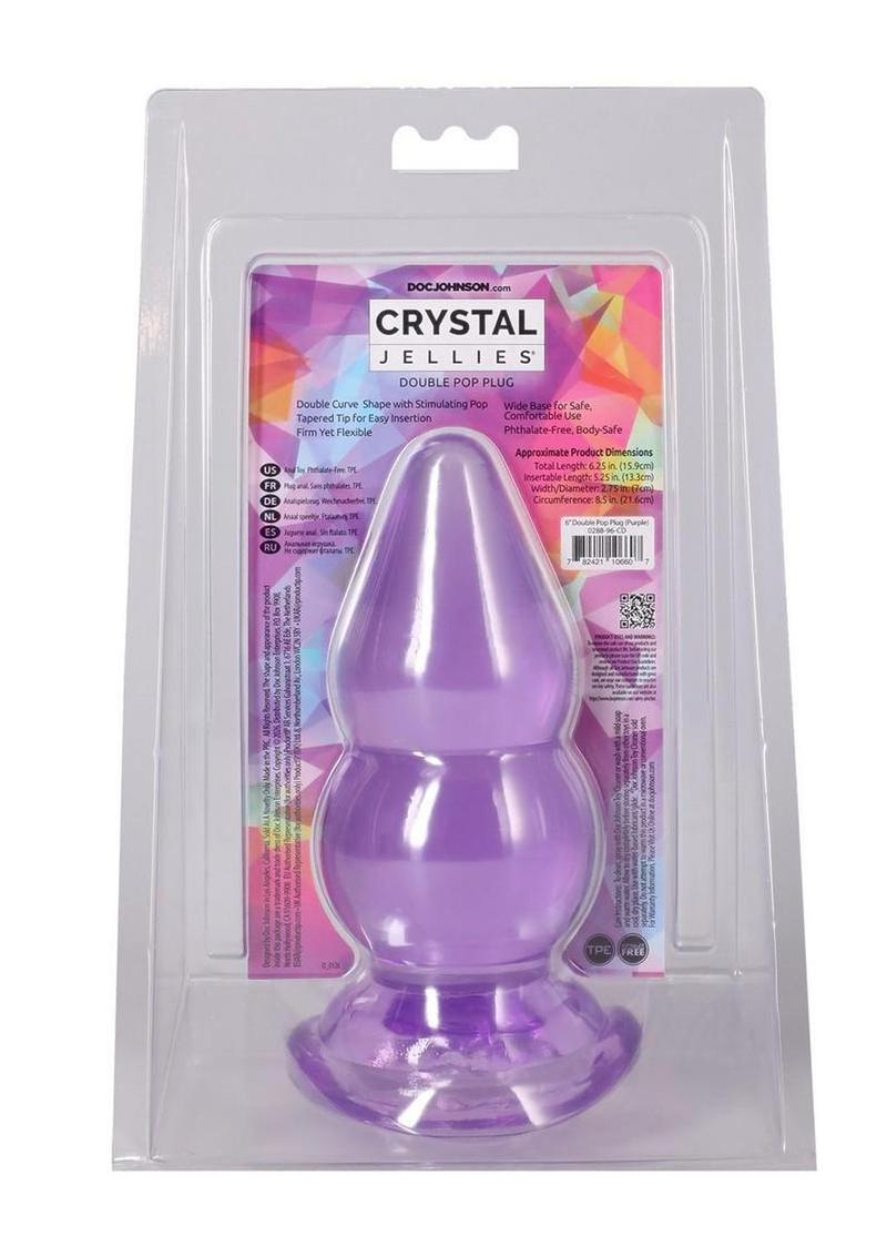 Crystal Jellies Double Pop Plug 6in - Purple