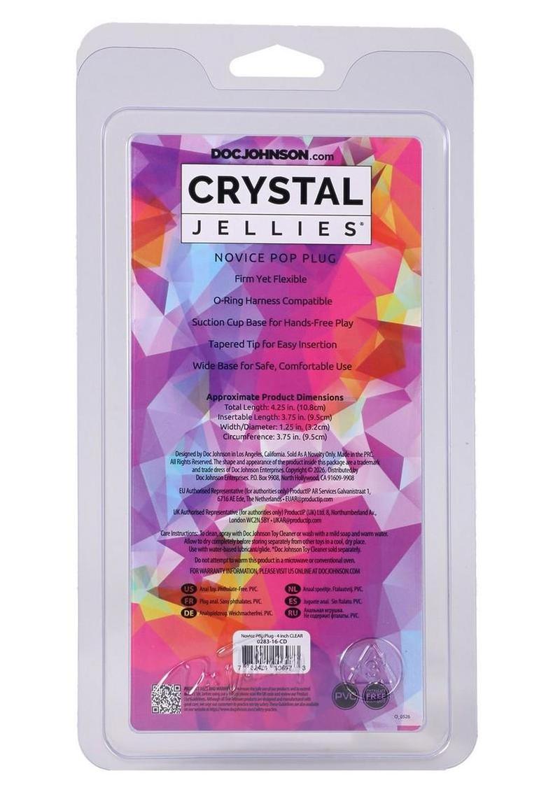 Crystal Jellies Novice Pop Plug 4in - Clear