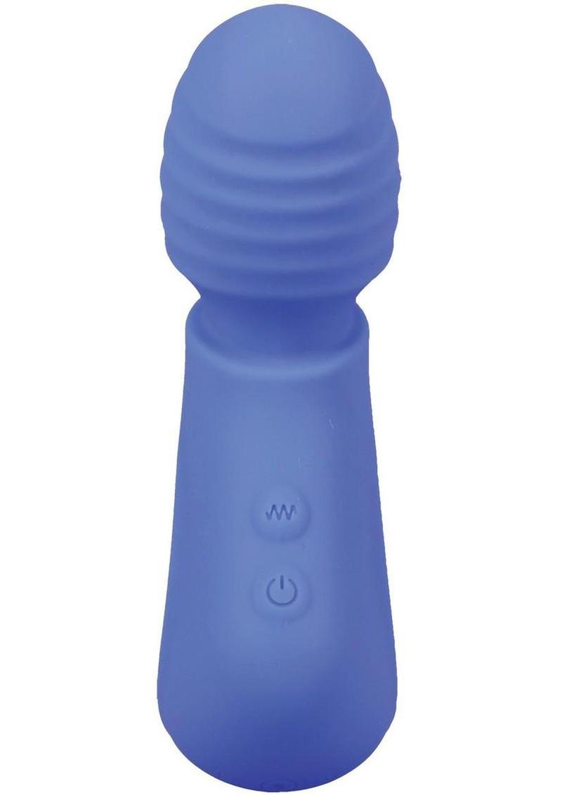 Mood Play Rechargeable Silicone Mini Power Wand - Blue/Yellow