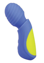 Mood Play Rechargeable Silicone Mini Power Wand - Blue/Yellow
