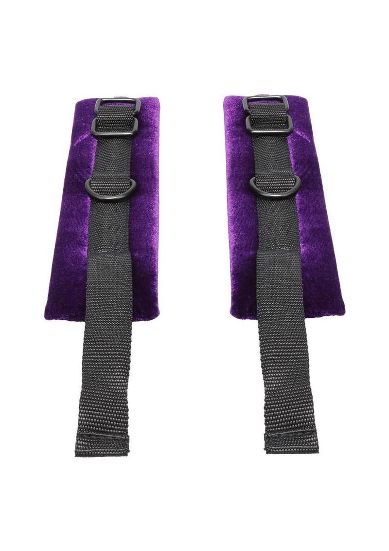 Merci Velvet Wrist Cuffs - Purple/Black