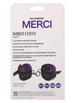 Merci Velvet Wrist Cuffs - Purple/Black