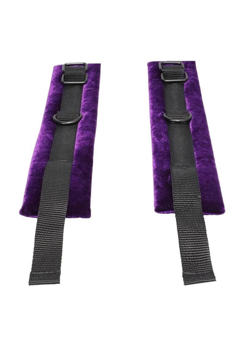 Merci Velvet Ankle Cuffs - Purple/Black