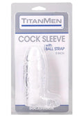 TitanMen Cock Sleeve with Ball Strap 5In - Clear