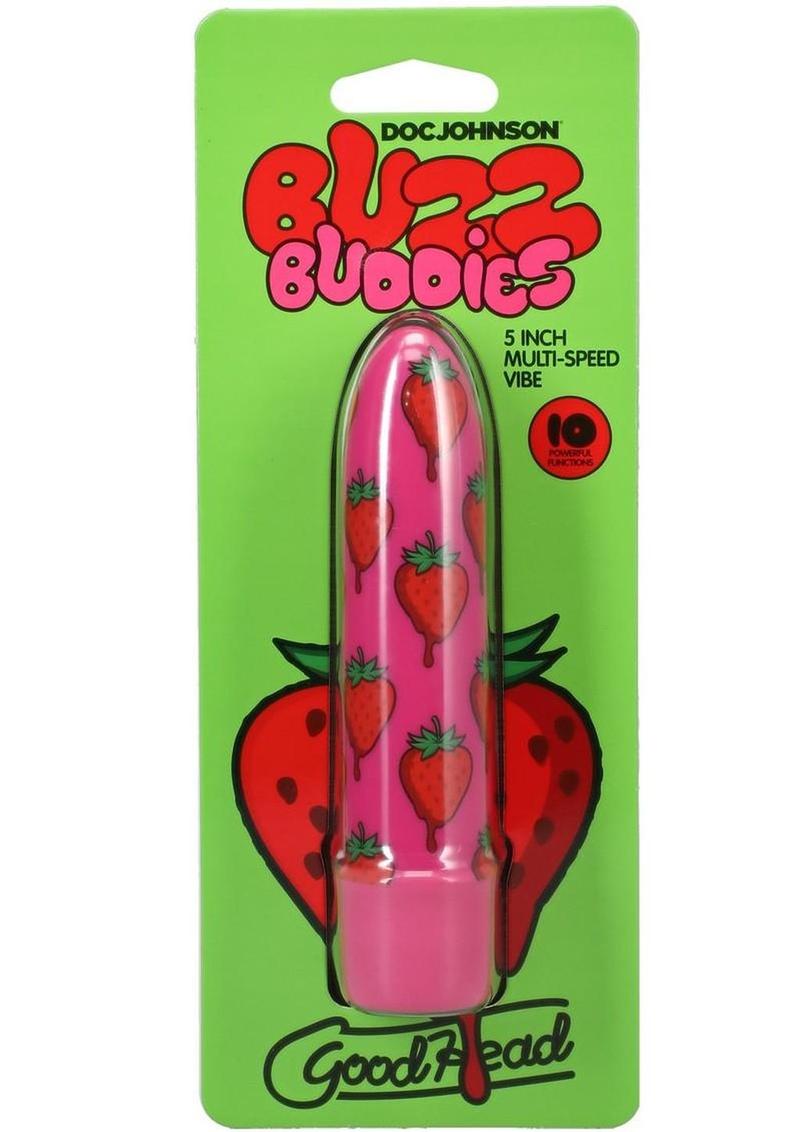 GoodHead Buzz Buddies Strawberries 5in Vibe - Red/Pink
